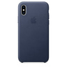 Кожаный чехол Apple Leather Case для iPhone XS, цвет (Midnight Blue) тёмно-синий