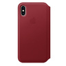 Кожаный чехол Apple Leather Folio для iPhone XS, цвет (PRODUCT RED) красный
