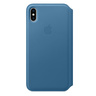 Кожаный чехол Apple Leather Folio для iPhone XS Max, цвет (Cape Cod Blue) лазурная волна