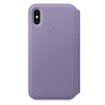 Кожаный чехол Apple Leather Folio для iPhone XS, цвет (Lilac) лиловый