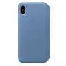 Кожаный чехол Apple Leather Folio для iPhone XS Max, цвет (Cornflower) синие сумерки
