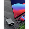 Сетевое зарядное устройство Satechi Compact Charger с технологией GaN Power. Порты: USB Type-C 100 Вт х 2, USB Type-A до12 Вт. Цвет: серый космос.