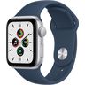 Часы Apple Watch SE GPS, 40mm Silver Aluminium Case with Abyss Blue Sport Band, Корпус из серебристого алюминия, спортивный ремешок цвета «синий омут» 40 мм 