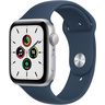 Часы Apple Watch SE GPS, 44mm Silver Aluminium Case with Abyss Blue Sport Band,Корпус из серебристого алюминия, спортивный ремешок цвета «синий омут» 44 мм 