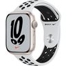 Часы Apple Watch Nike Series 7 GPS, 45mm Starlight Aluminium Case with Pure Platinum/Black Nike Sport Band,Корпус из алюминия цвета «сияющая звезда», спортивный ремешок Nike цвета чистая платина/ черный 45 мм