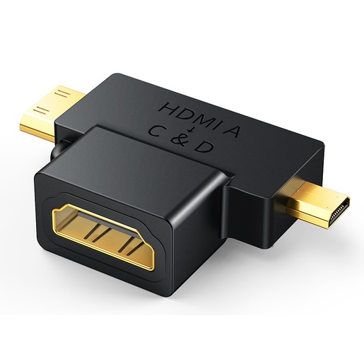 Адаптер UGREEN HD129 (20144) Micro HDMI + Mini HDMI Male to HDMI Female Adapter. Цвет: черный