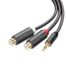 Кабель UGREEN AV109 (10547) 3.5mm Male to 2RCA Female Cable . Длина: 25 см. Цвет: серый