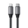 Кабель Satechi USB-C to Lightning MFI Cable. Длина кабеля: 25 см. Цвет: серый космос.