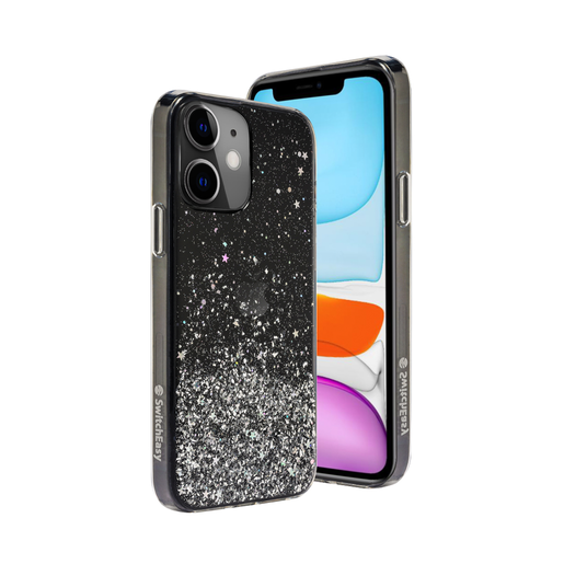 Чехол SwitchEasy Starfield для iPhone 12 Mini (5.4"). Материал: поликарбонат 80%, полиуретан 20%. Цвет: прозрачный черный.